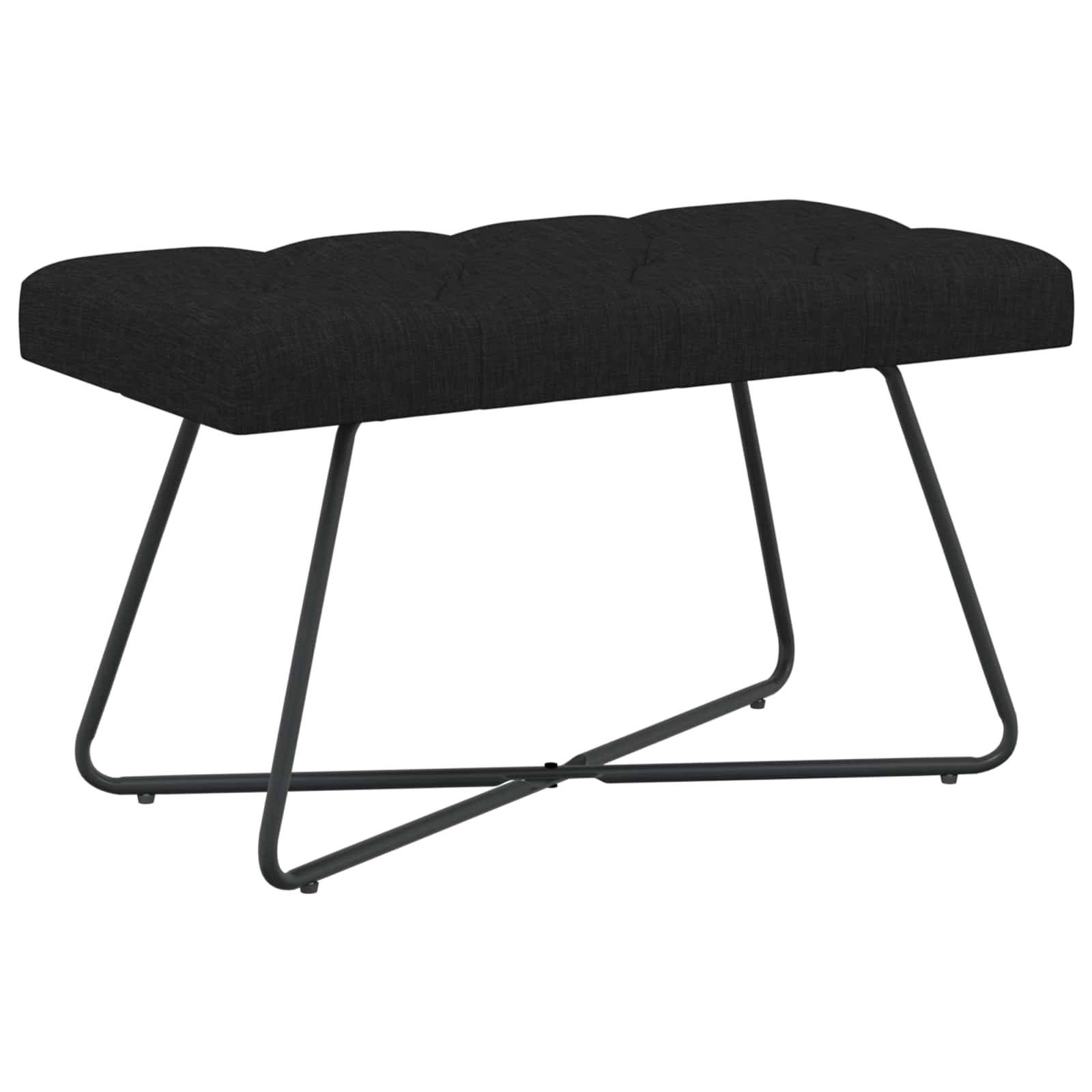 Suoliukas su mygtukų įsiuvais Juoda 80 x 40 x 46 cm Audinys