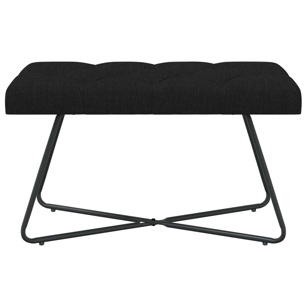 Suoliukas su mygtukų įsiuvais Juoda 80 x 40 x 46 cm Audinys