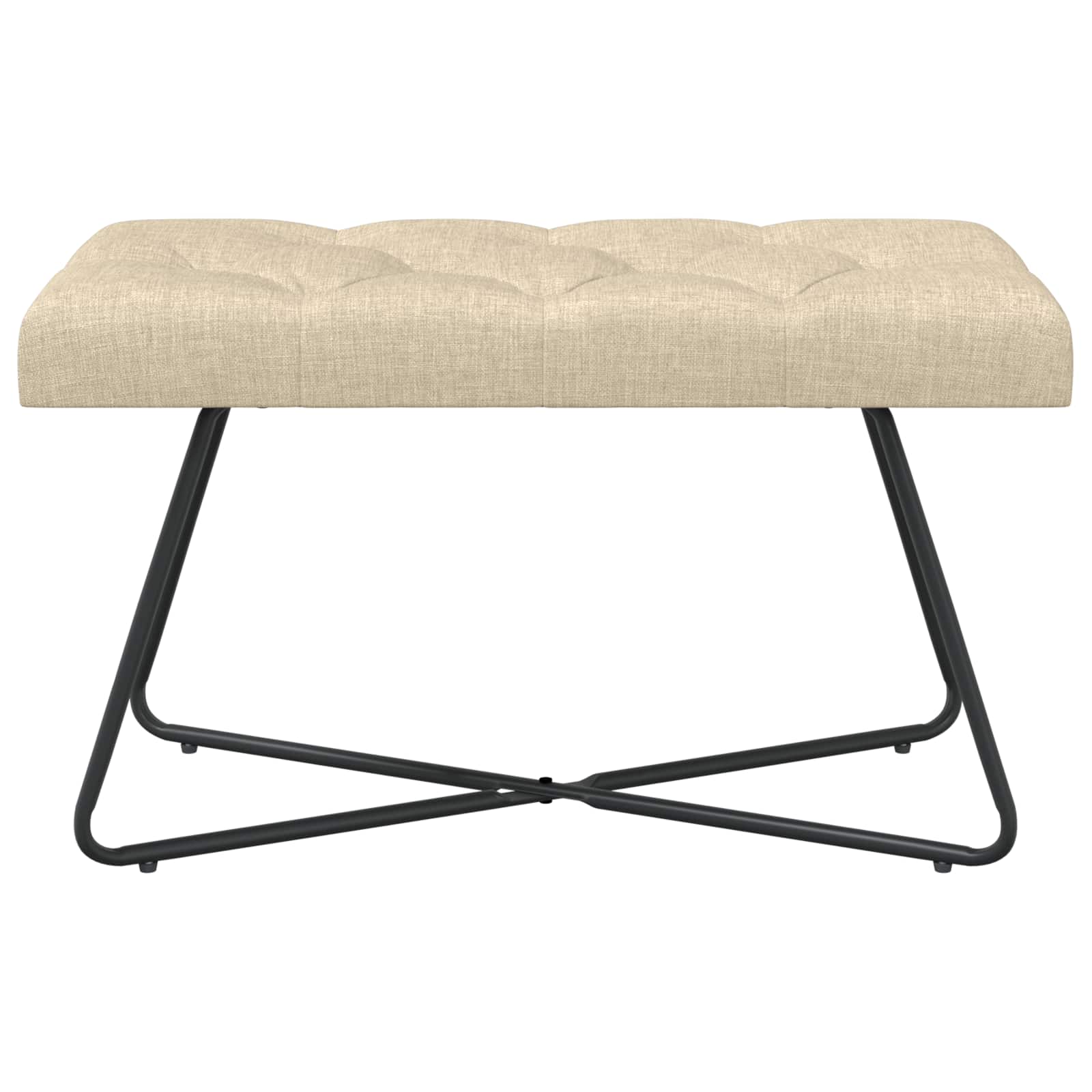 Suoliukas su mygtukų įsiuvais Kreminė 80 x 40 x 46 cm Audinys