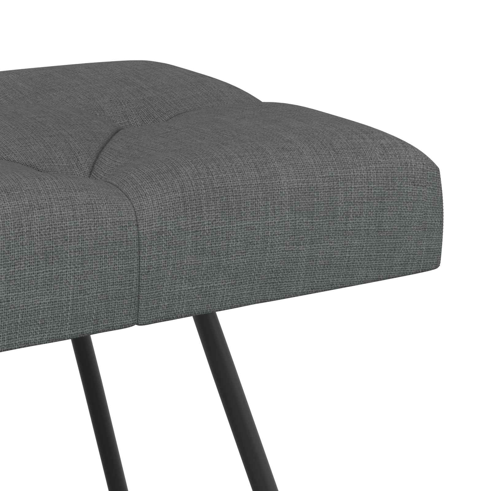 Suoliukas su mygtukų įsiuvais Tamsiai pilka 110 x 40 x 46 cm