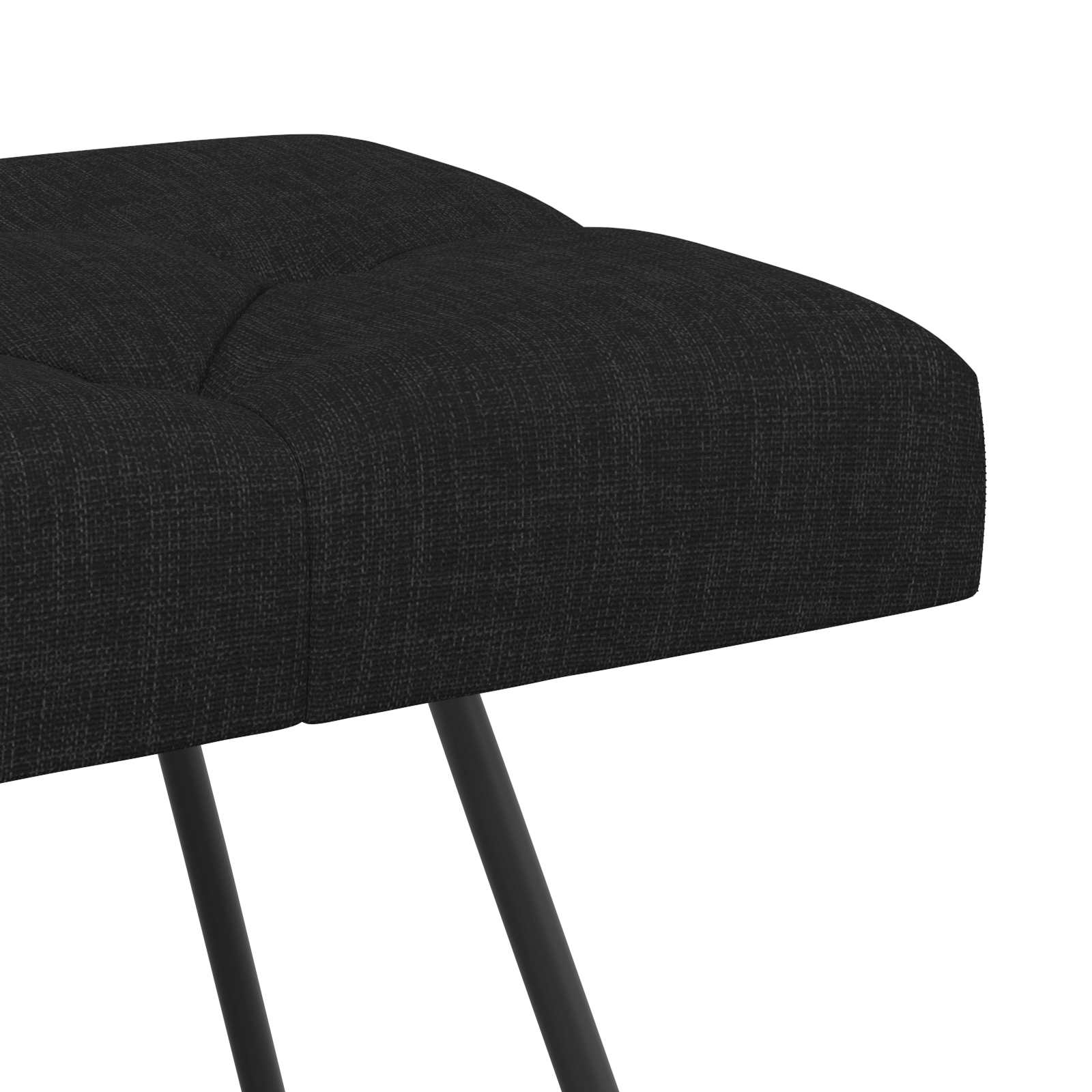 Suoliukas su mygtukų įsiuvais Juoda 110 x 40 x 46 cm Audinys