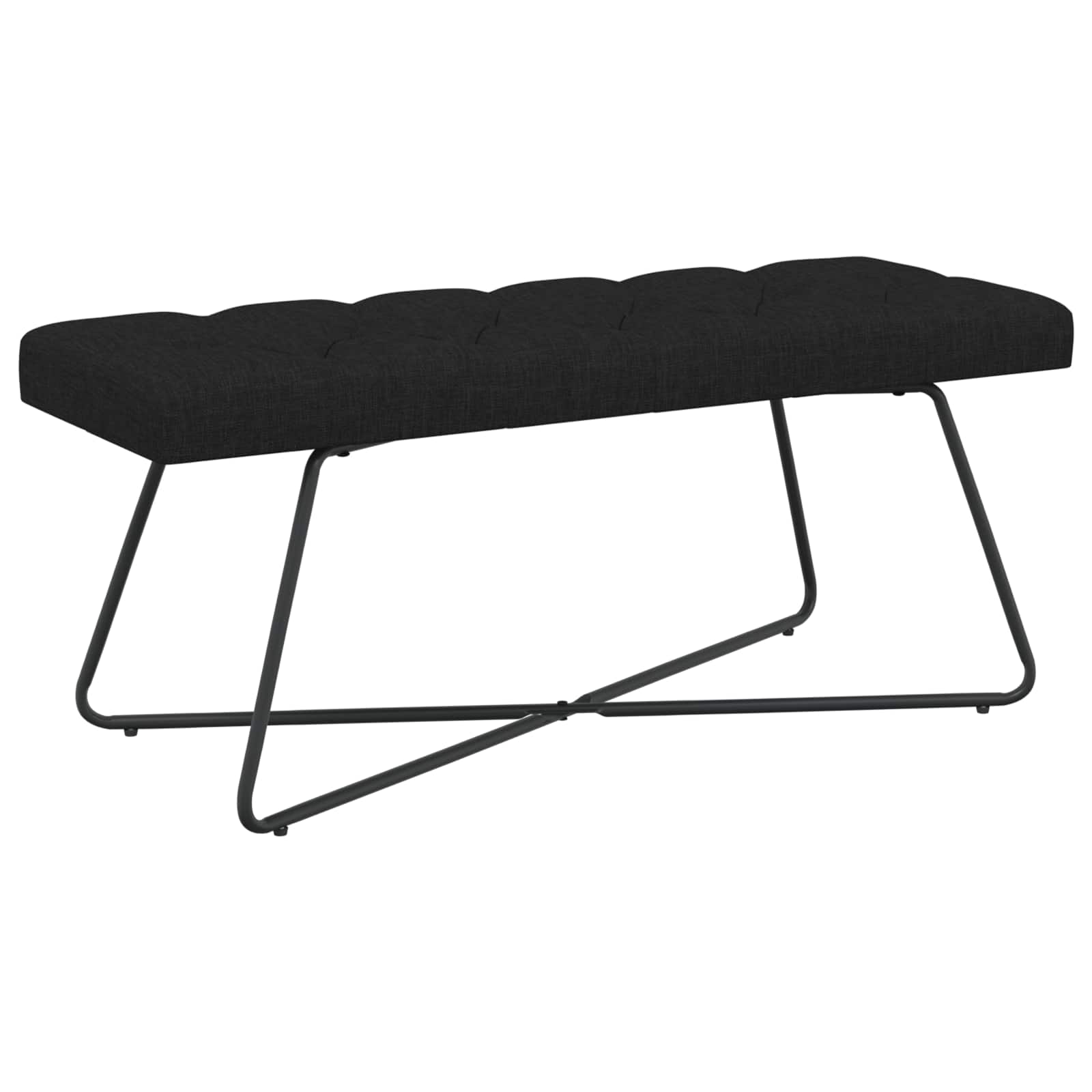 Suoliukas su mygtukų įsiuvais Juoda 110 x 40 x 46 cm Audinys