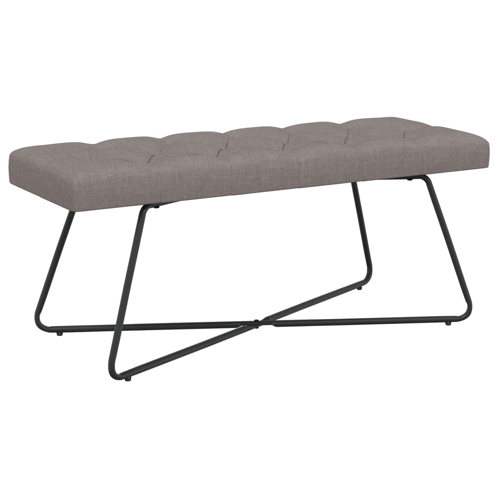 Suoliukas su mygtukų įsiuvais Taupe 110 x 40 x 46 cm Audinys