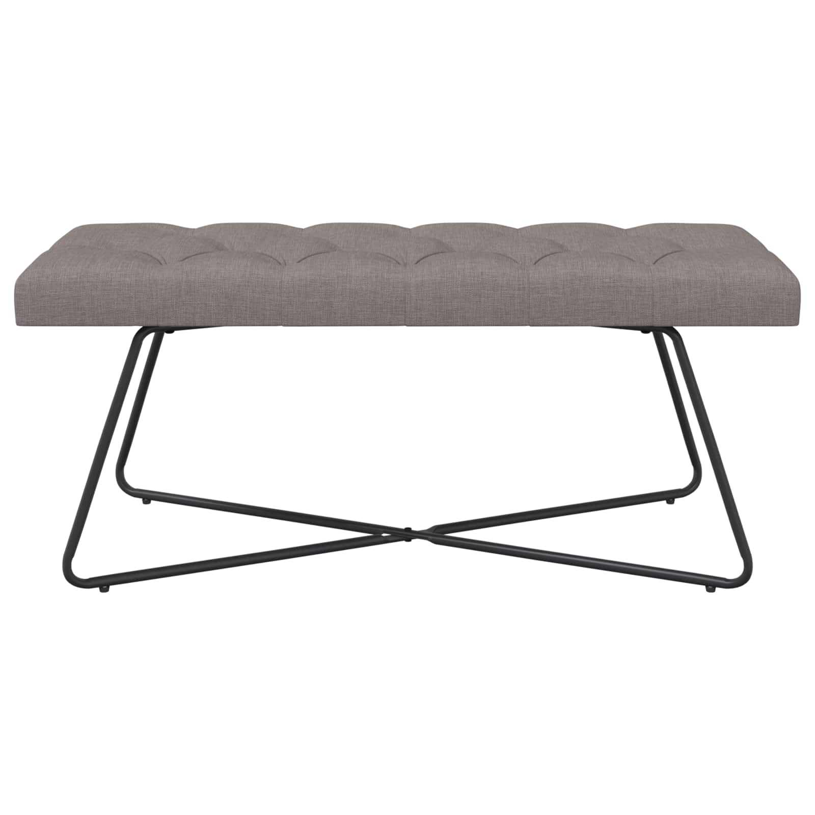 Suoliukas su mygtukų įsiuvais Taupe 110 x 40 x 46 cm Audinys