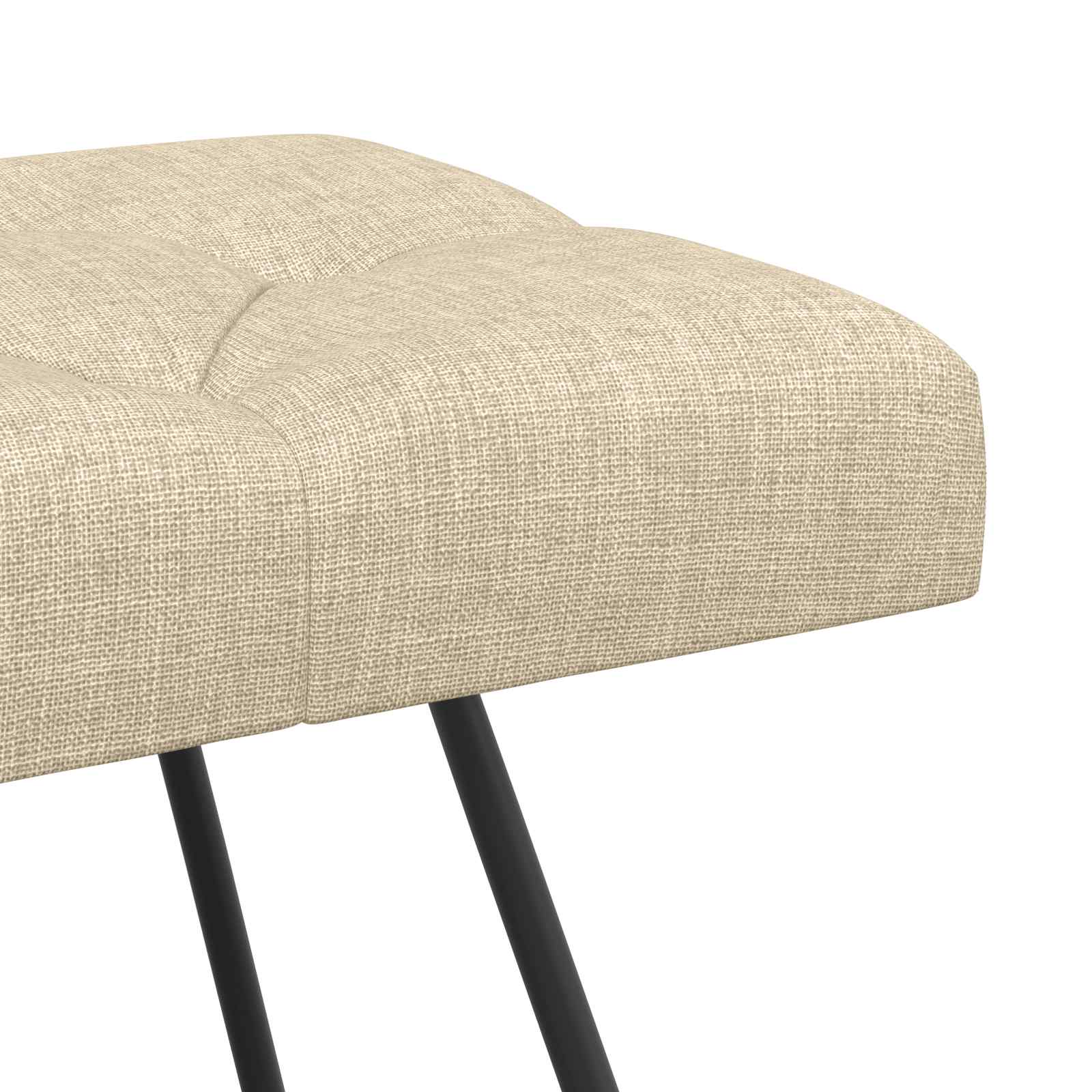 Suoliukas su mygtukų įsiuvais Kreminė 110 x 40 x 46 cm Audinys