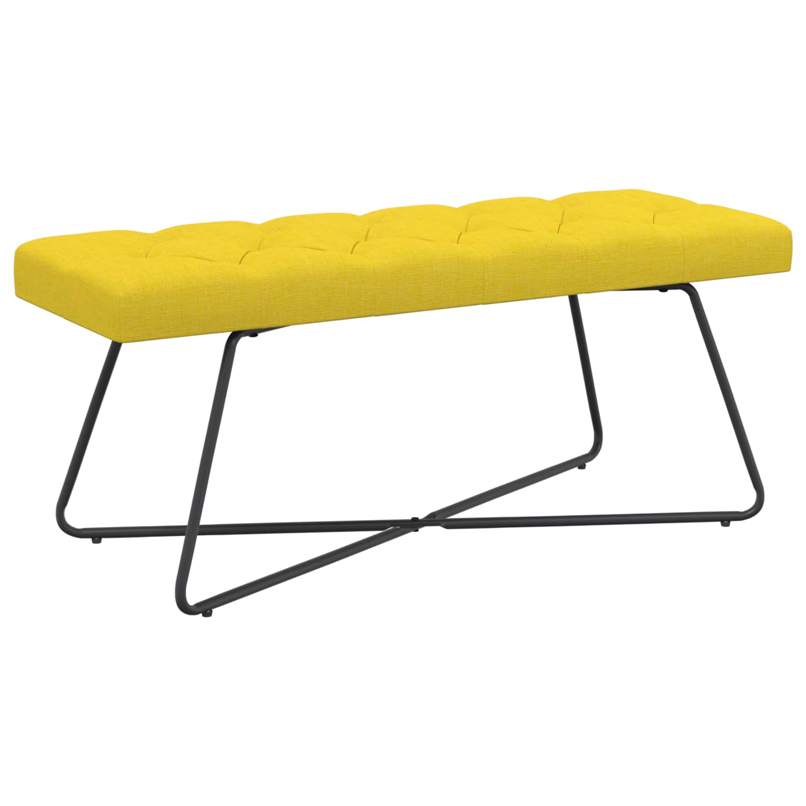 Suoliukas su mygtukų įsiuvais Šviesi geltona 110 x 40 x 46 cm