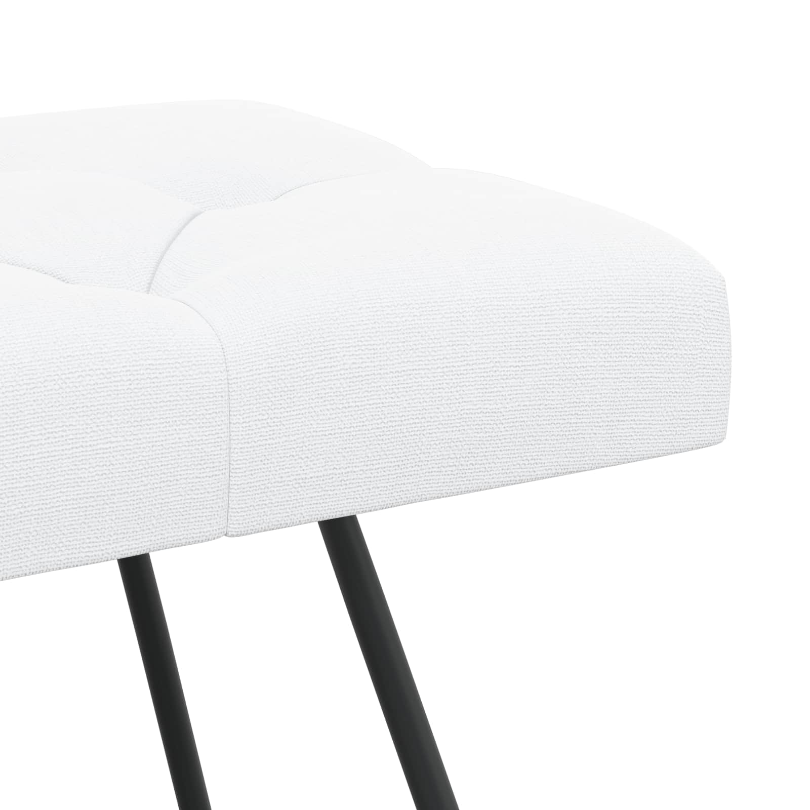 Suoliukas su mygtukų įsiuvais Balta 110 x 40 x 46 cm Audinys