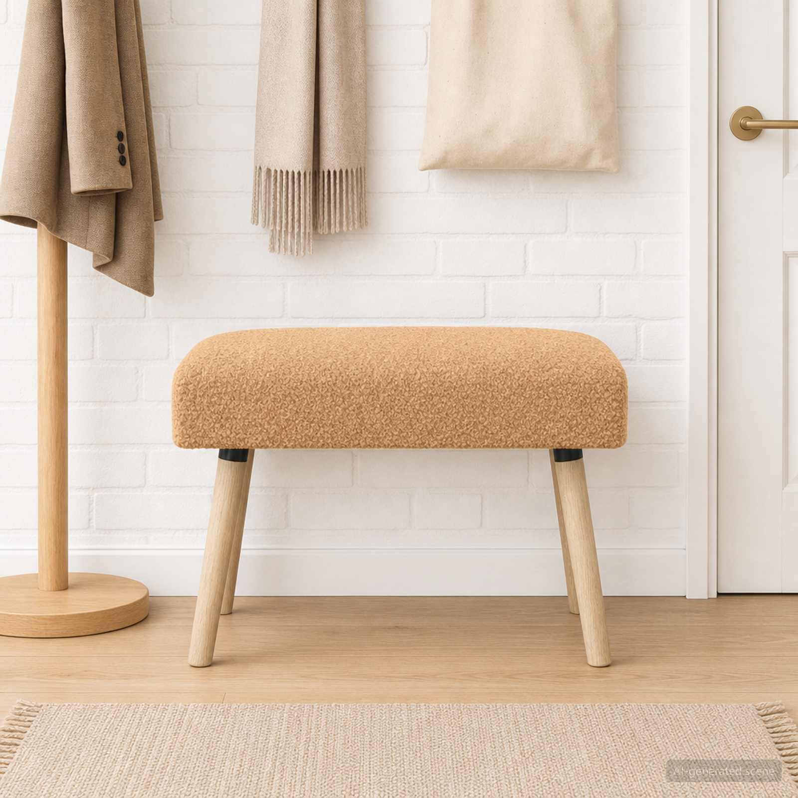 suoliukas Paprastas Smėlio 60 x 40 x 45 cm Bouclé