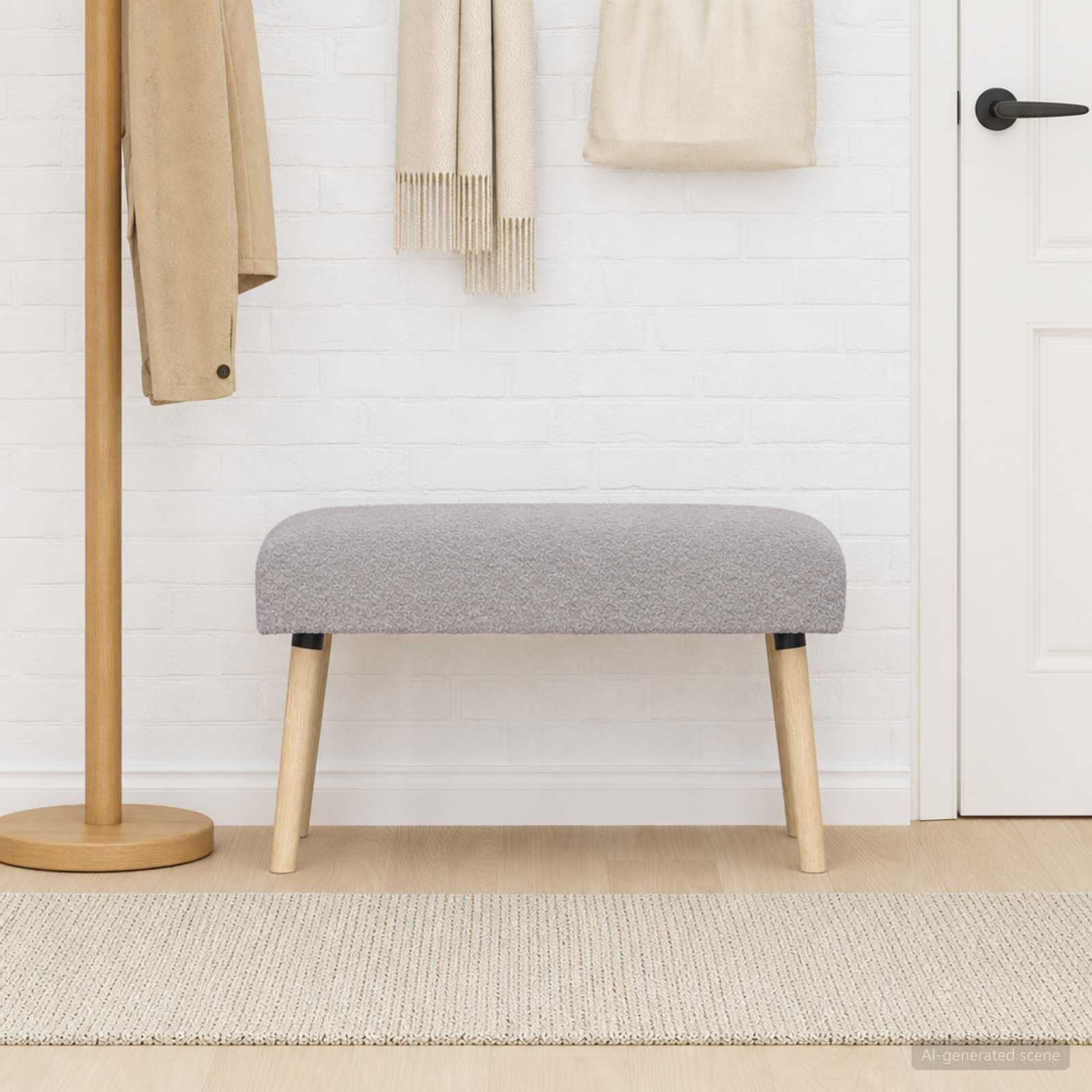 suoliukas Paprastas Šviesiai pilka 80 x 40 x 46 cm Bouclé