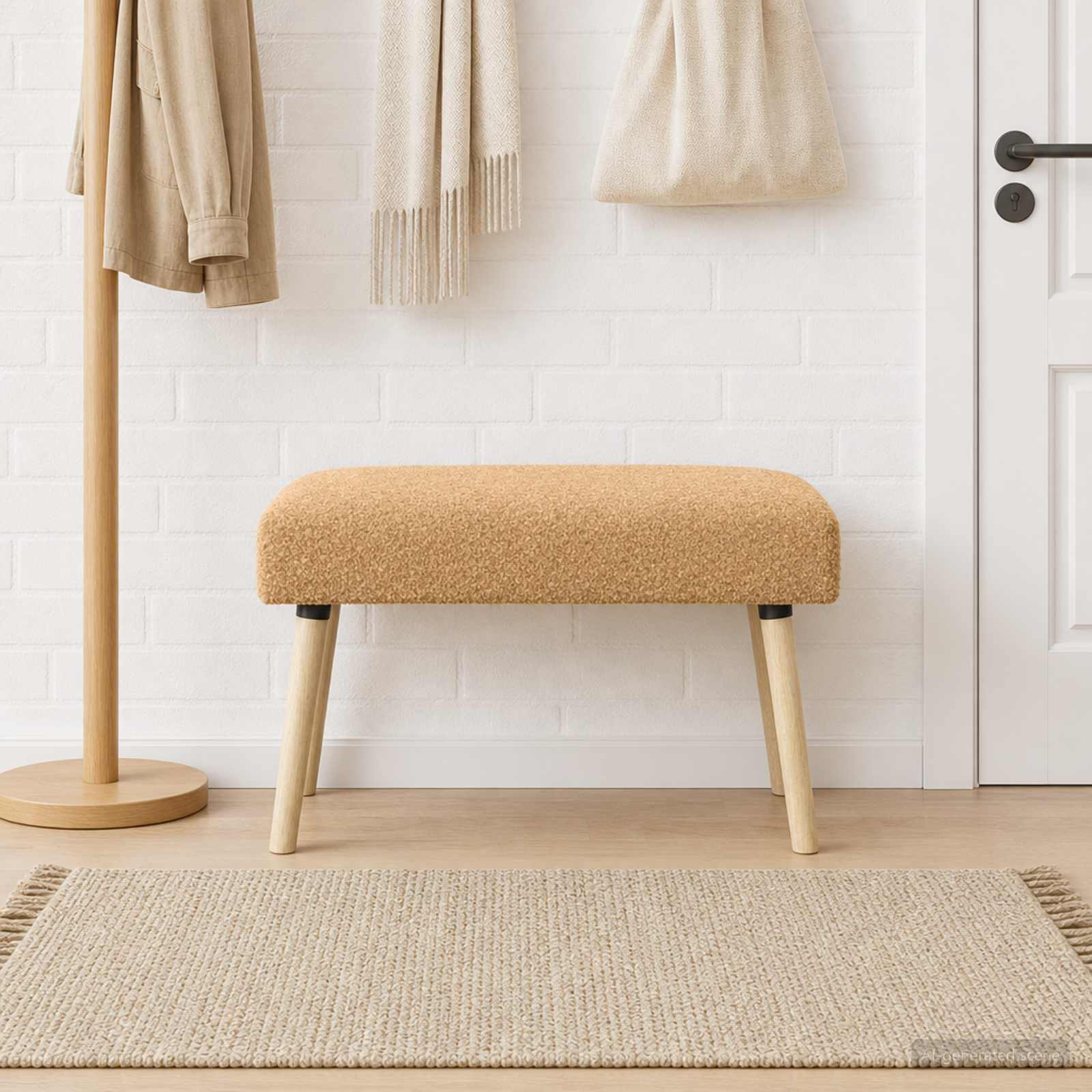 suoliukas Paprastas Smėlio 80 x 40 x 46 cm Bouclé
