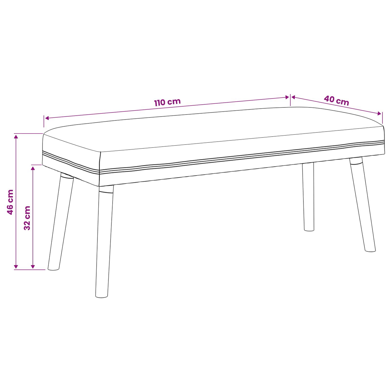 suoliukas Paprastas Šviesiai pilka 110 x 40 x 46 cm Bouclé