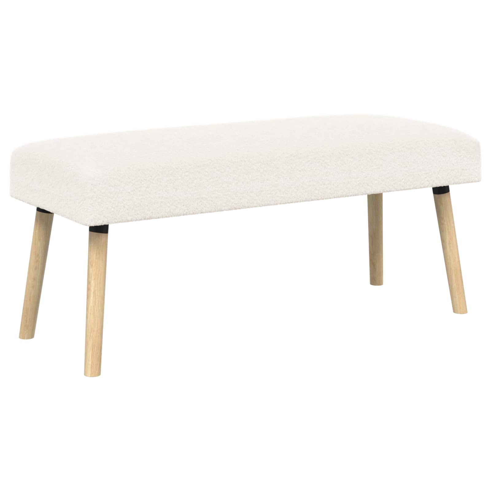suoliukas Paprastas Kreminė 110 x 40 x 46 cm Bouclé