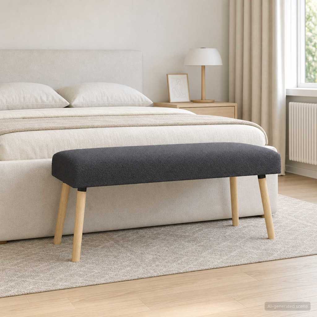 suoliukas Paprastas Tamsiai pilka 110 x 40 x 46 cm Bouclé