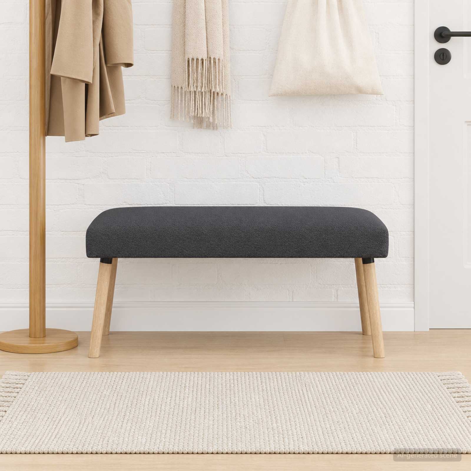 suoliukas Paprastas Tamsiai pilka 110 x 40 x 46 cm Bouclé