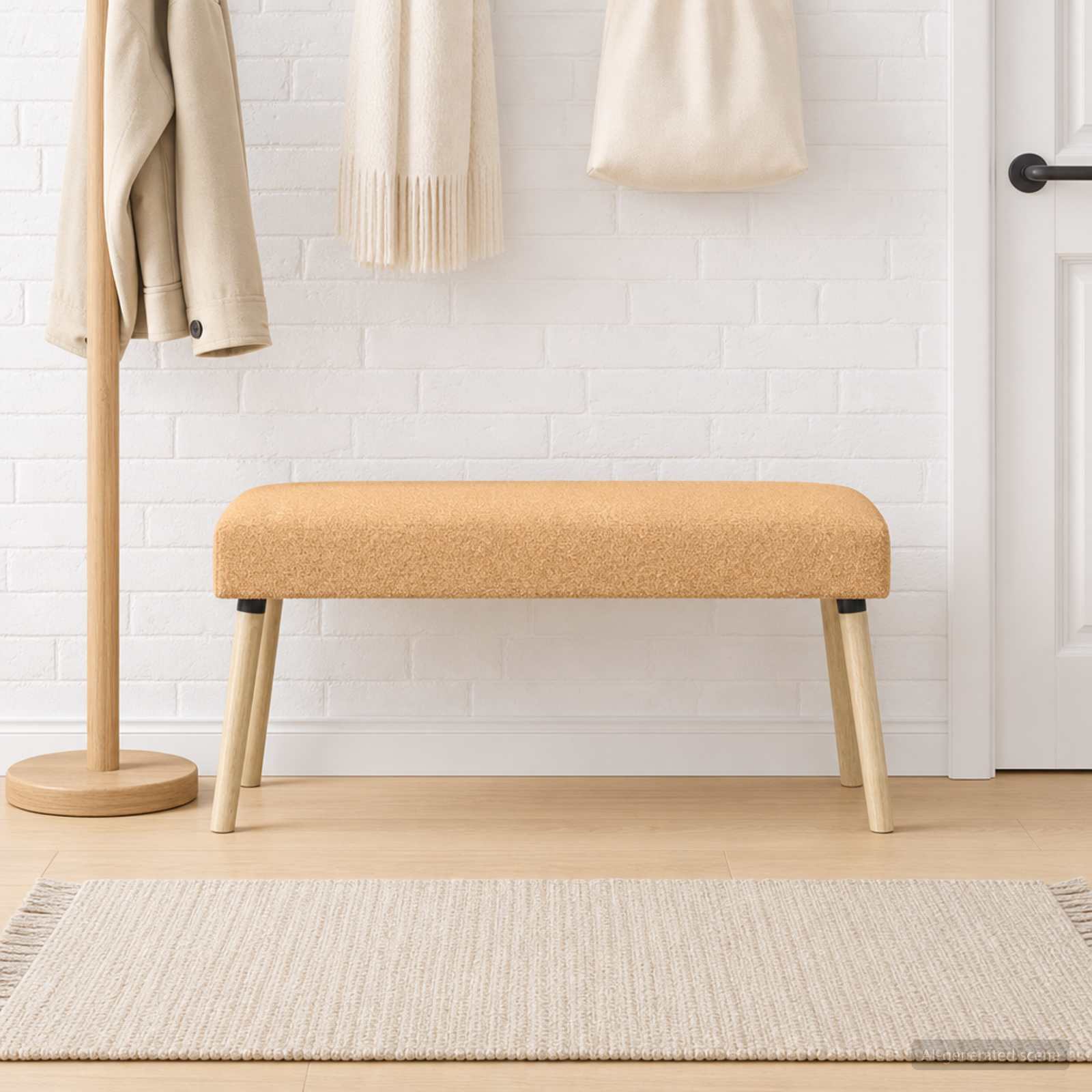 suoliukas Paprastas Smėlio 110 x 40 x 46 cm Bouclé