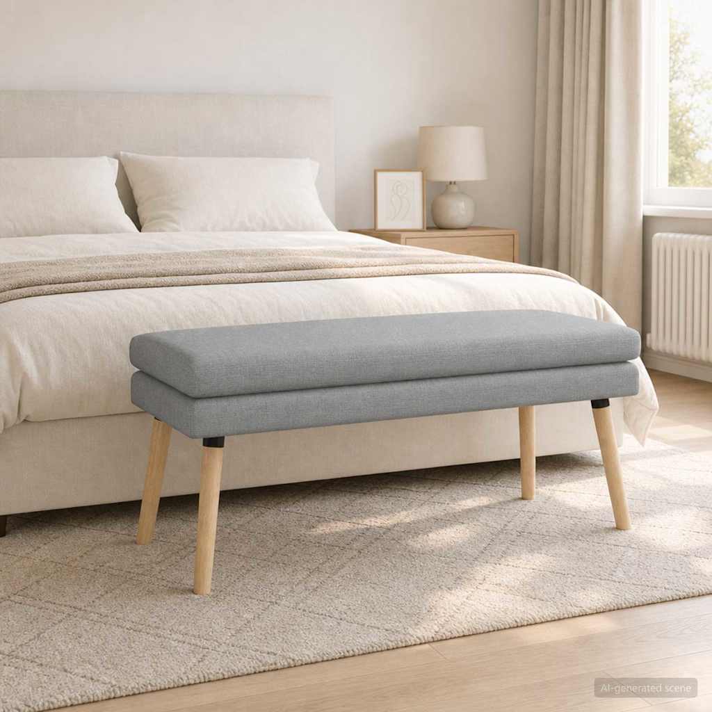 Dviejų sluoksnių suolas Šviesiai pilka 110 x 40 x 47 cm Audinys