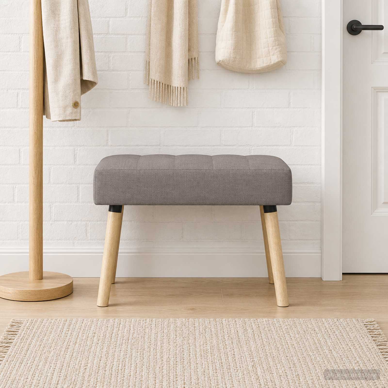 Kanalo paminkštintas suolas Taupe 60 x 40 x 45 cm Audinys