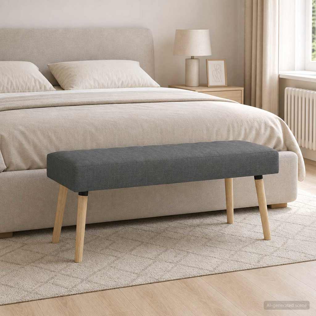 Kanalo paminkštintas suolas Tamsiai pilka 110 x 40 x 46 cm