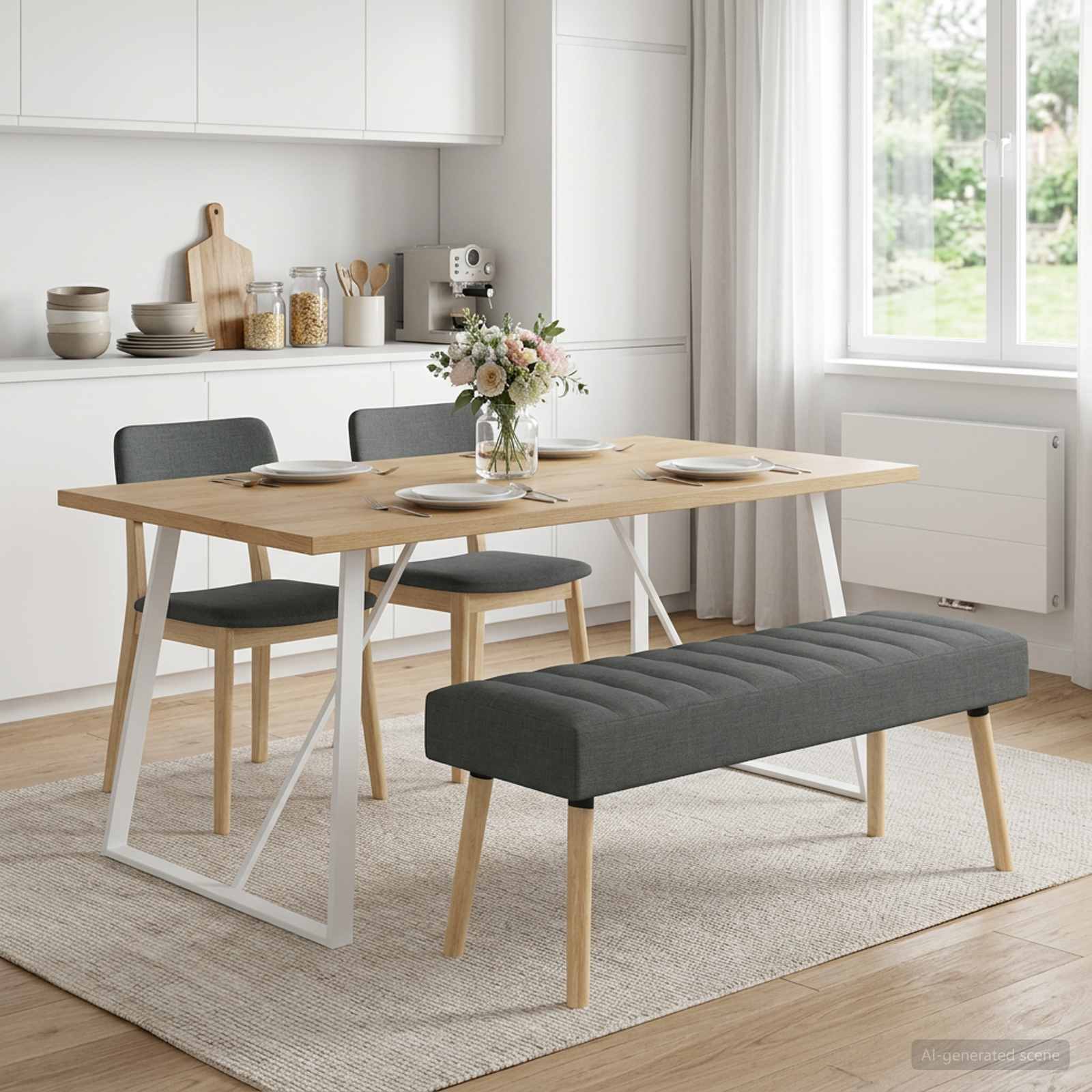 Kanalo paminkštintas suolas Tamsiai pilka 110 x 40 x 46 cm