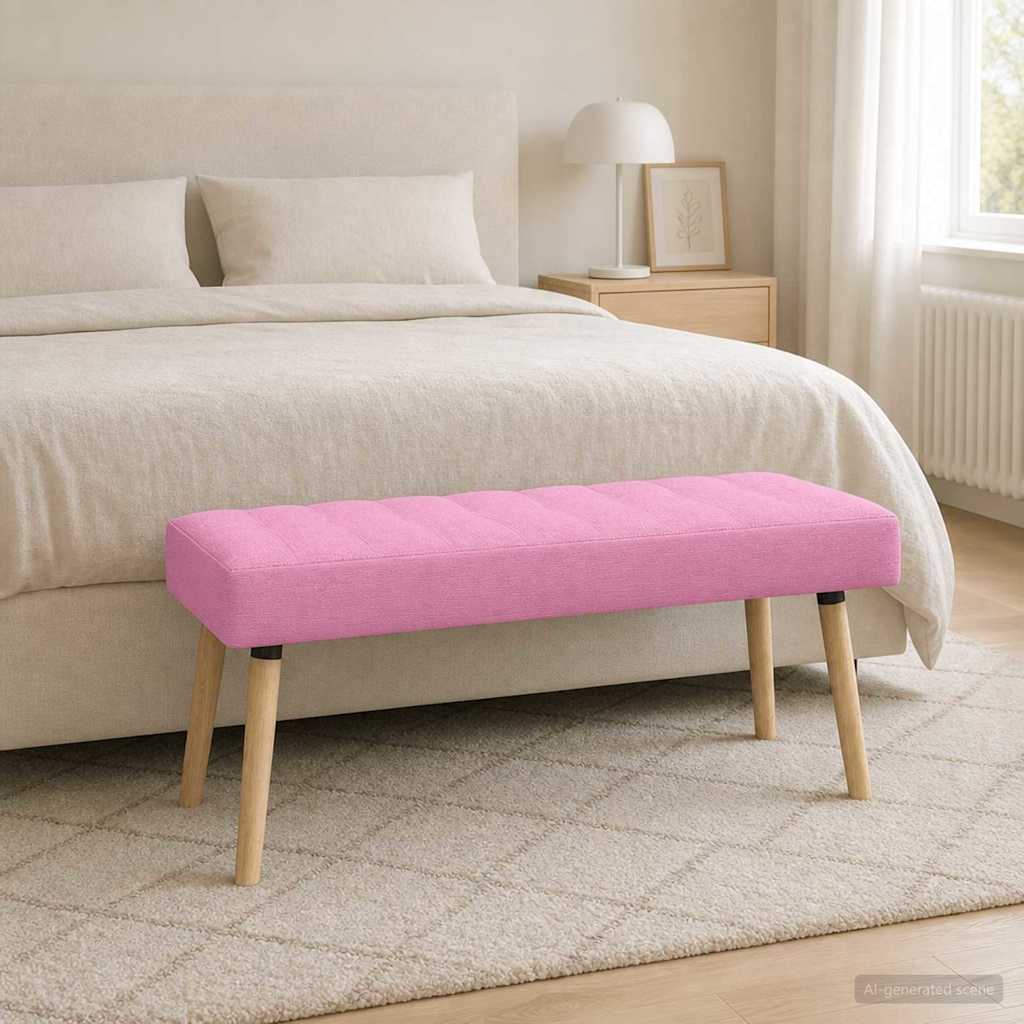 Kanalo paminkštintas suolas Rožinė 110 x 40 x 46 cm Audinys