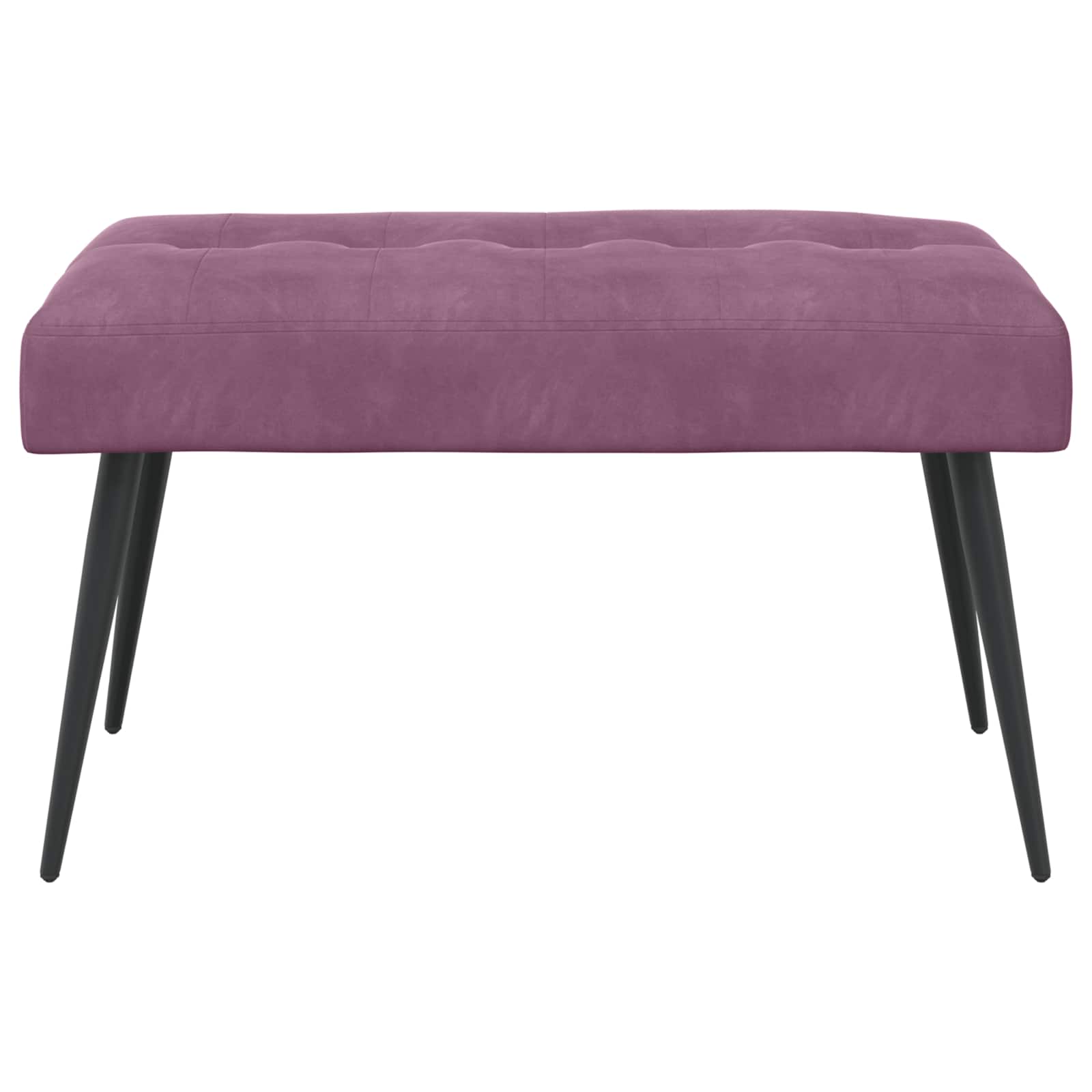Suoliukas su mygtukų įsiuvais Violetinė 80 x 40 x 46 cm Aksomas