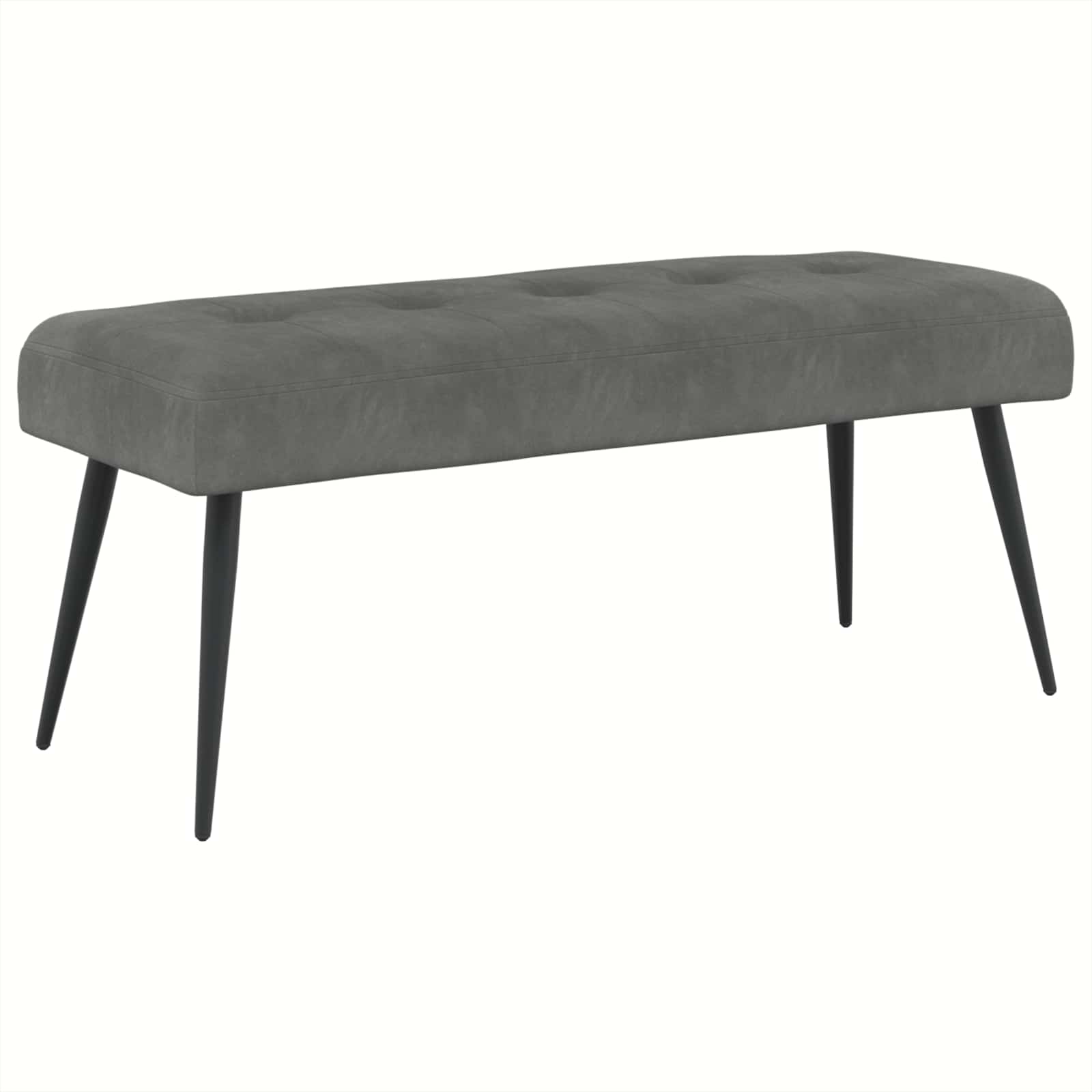 Suoliukas su mygtukų įsiuvais Tamsiai pilka 110 x 40 x 46 cm