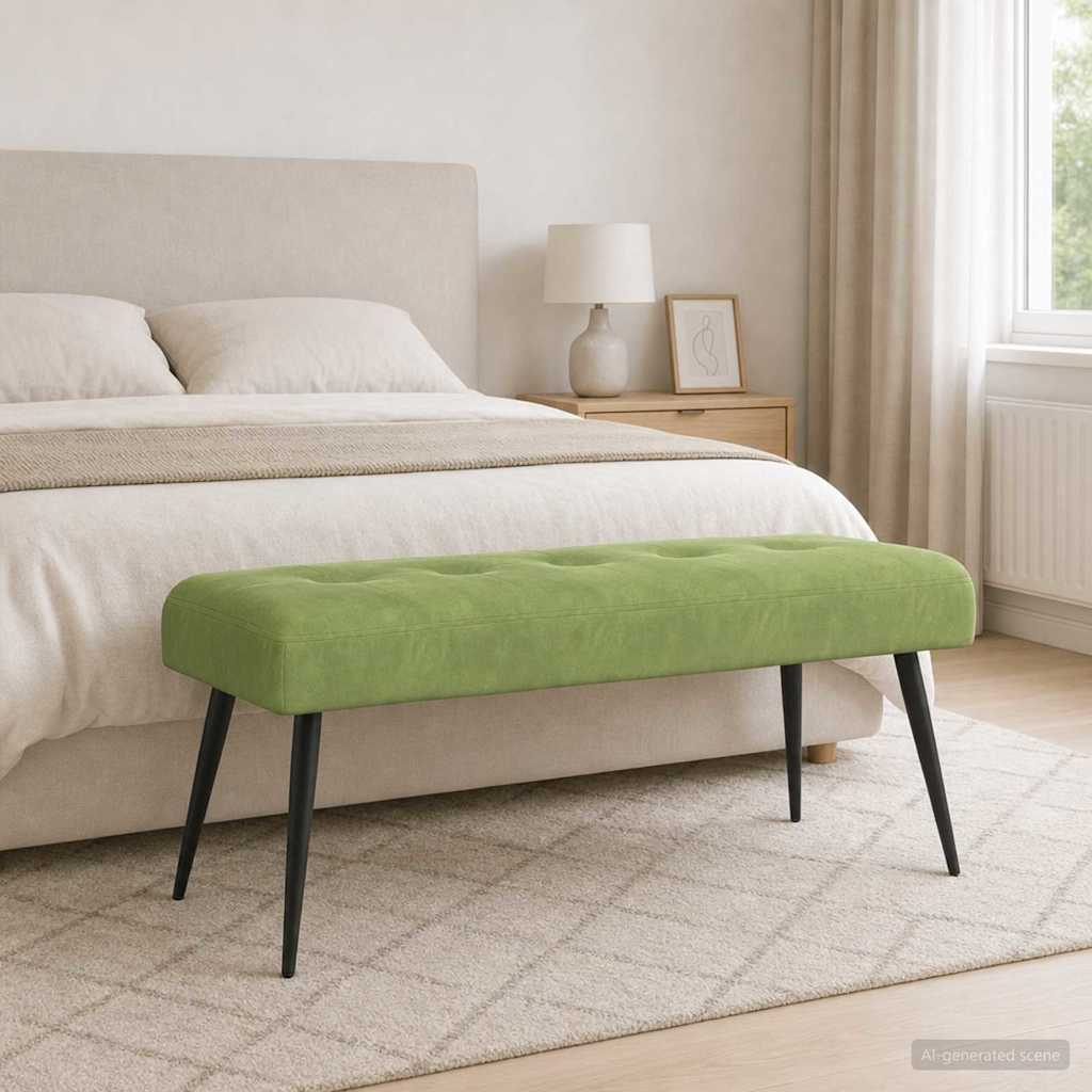 Suoliukas su mygtukų įsiuvais Šviesiai žalia 110 x 40 x 46 cm