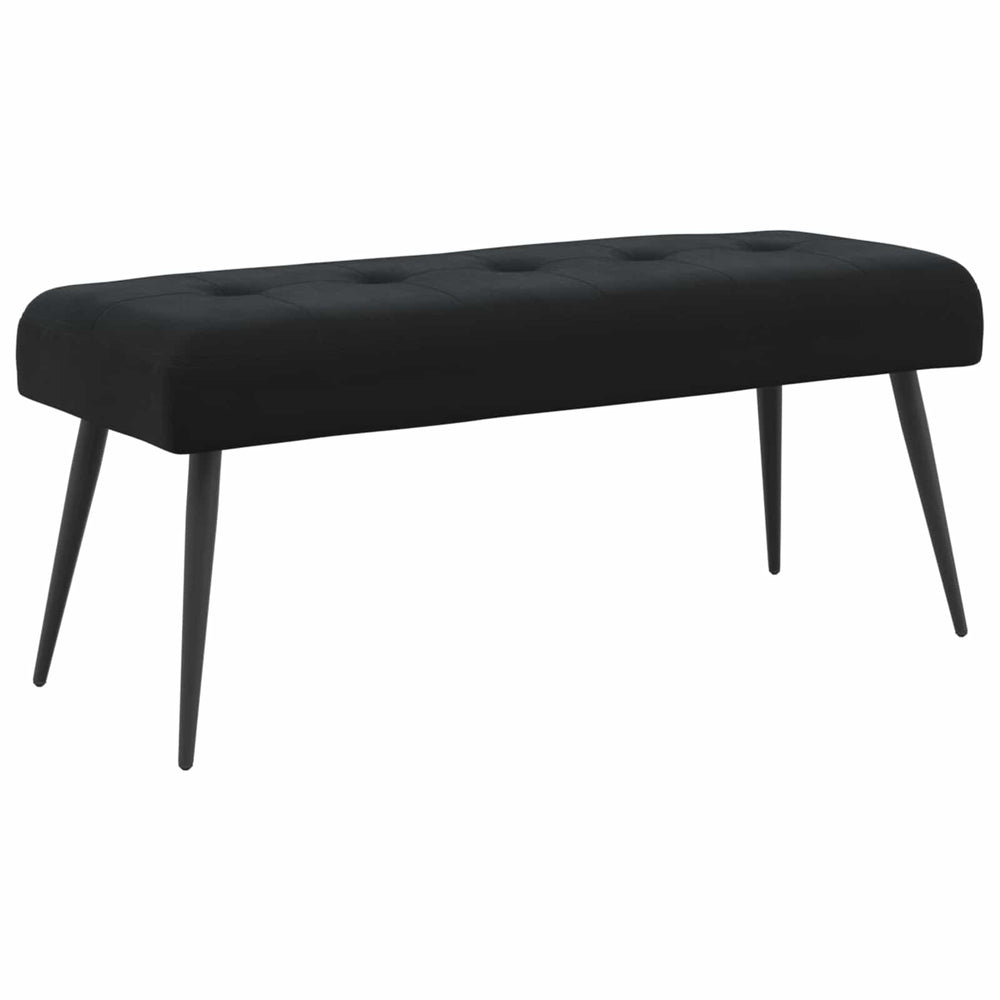 Suoliukas su mygtukų įsiuvais Juoda 110 x 40 x 46 cm Aksomas