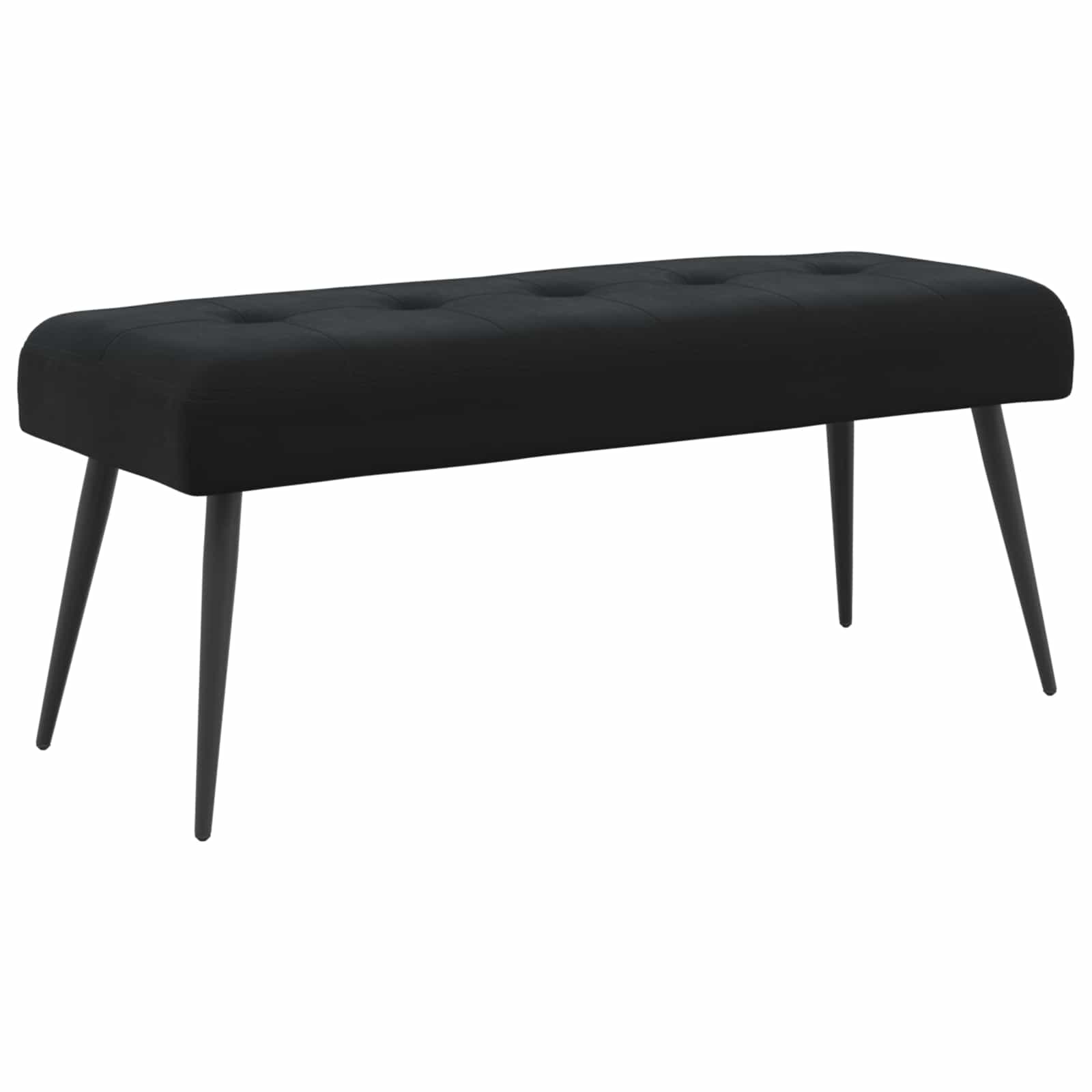 Suoliukas su mygtukų įsiuvais Juoda 110 x 40 x 46 cm Aksomas