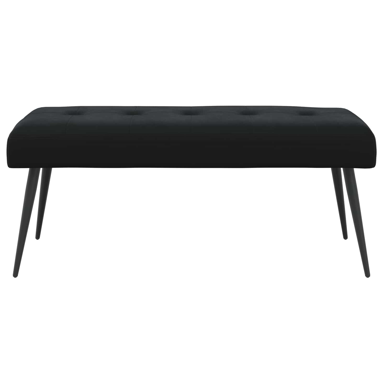 Suoliukas su mygtukų įsiuvais Juoda 110 x 40 x 46 cm Aksomas