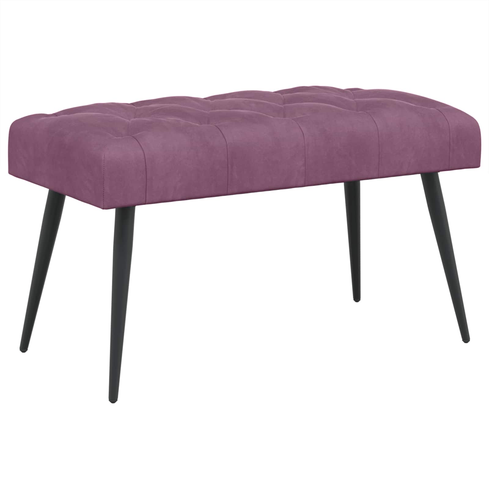 Suoliukas su mygtukų įsiuvais Violetinė 80 x 40 x 46 cm Aksomas