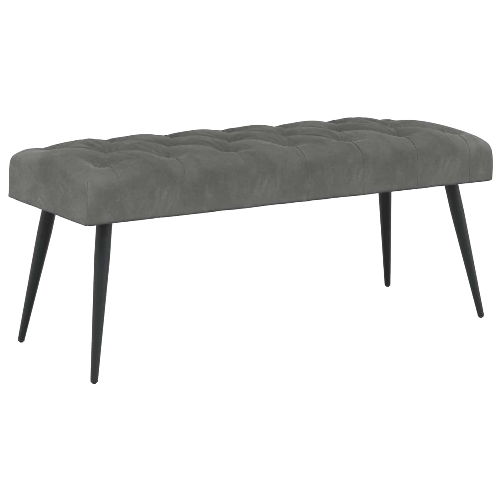 Suoliukas su mygtukų įsiuvais Tamsiai pilka 110 x 40 x 46 cm