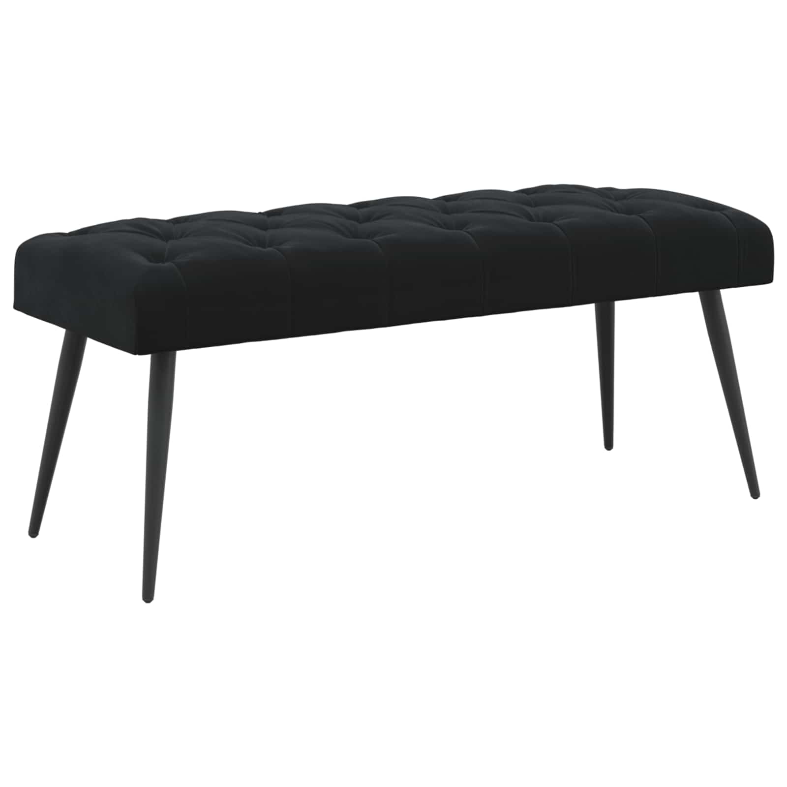 Suoliukas su mygtukų įsiuvais Juoda 110 x 40 x 46 cm Aksomas