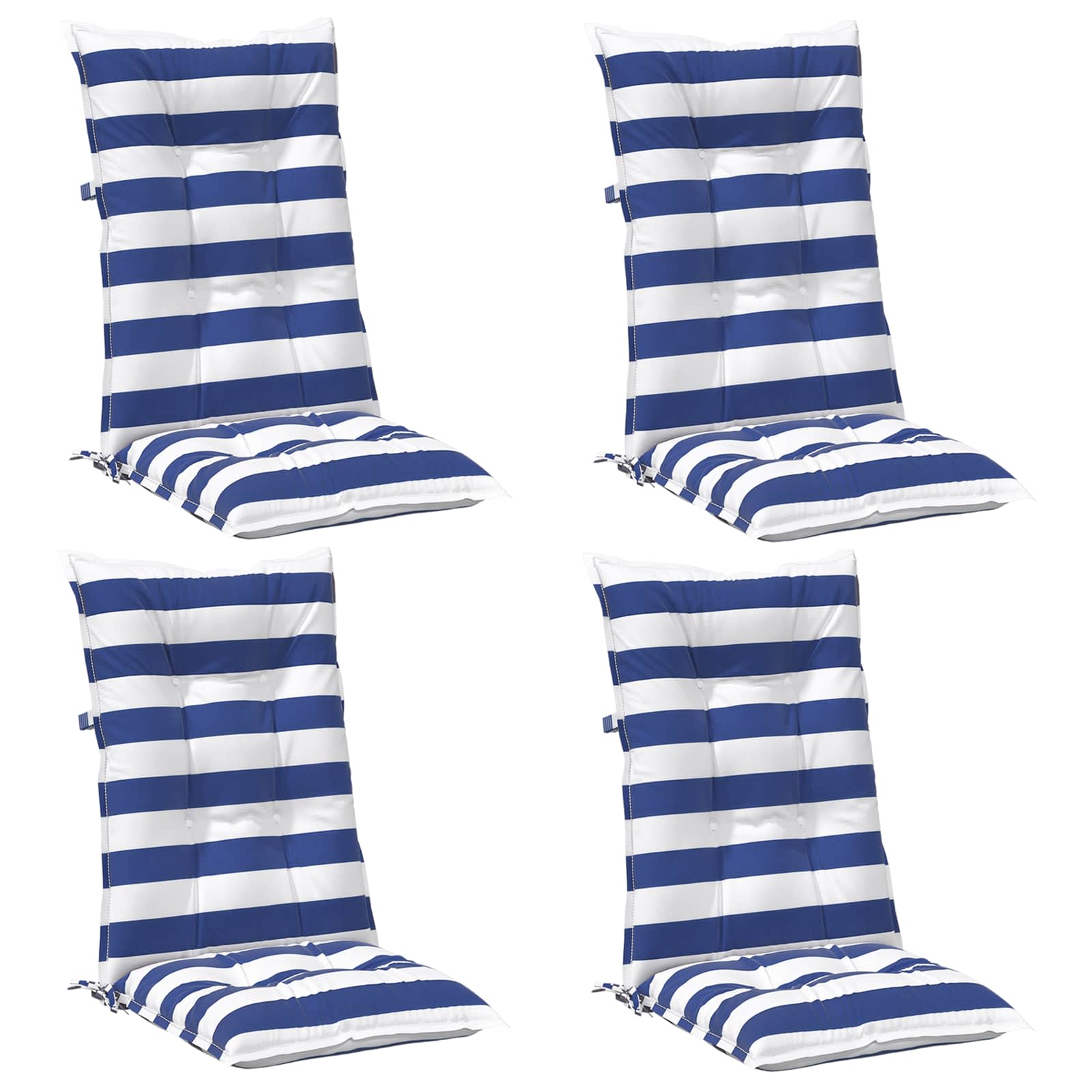 Lauko pagalvė 4 pcs Mėlyna ir balta 120 x 50 x 7 cm Audinys
