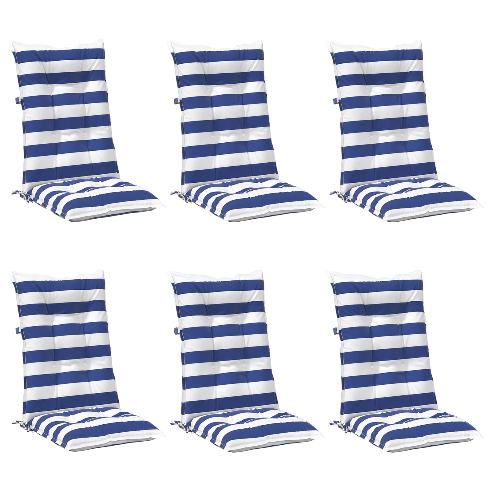 Lauko pagalvė 6 pcs Mėlyna ir balta 120 x 50 x 7 cm Audinys