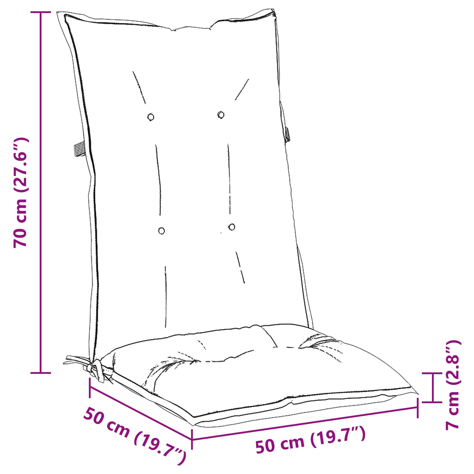 Lauko pagalvė 6 pcs Mėlyna ir balta 120 x 50 x 7 cm Audinys