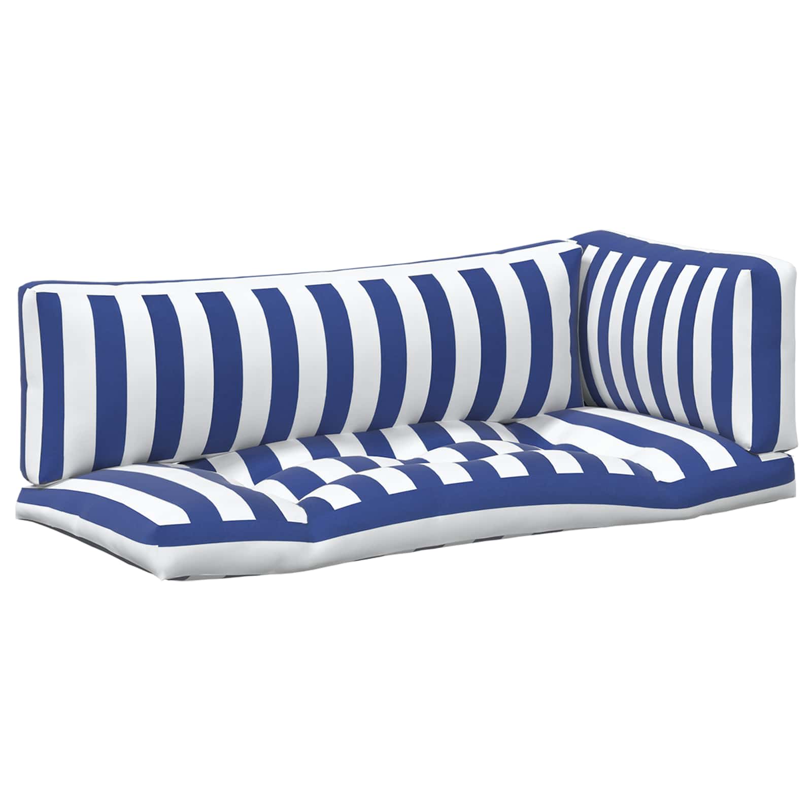 Lauko pagalvė 3 pcs Mėlyna ir balta 103 x 58 x 10 cm Audinys