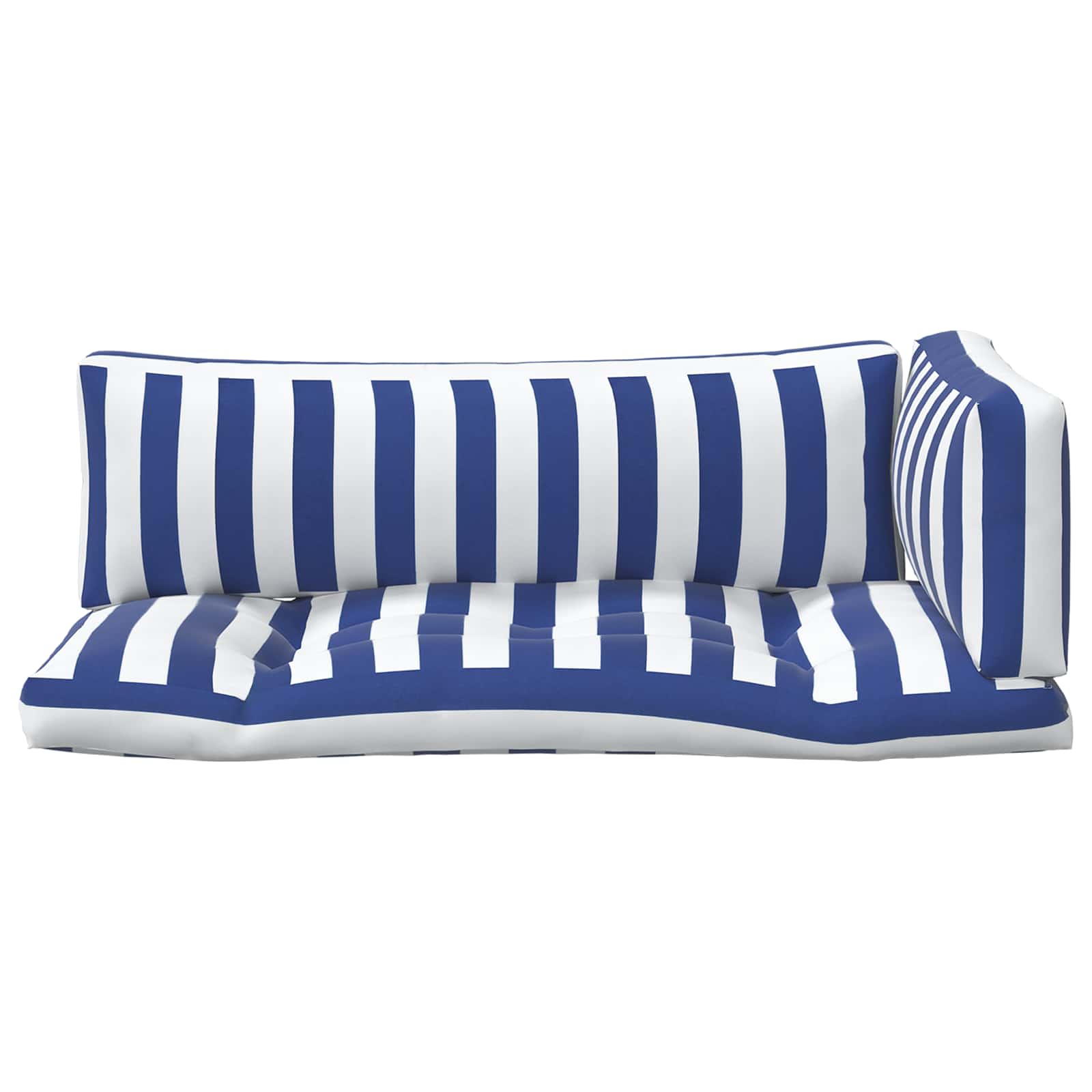 Lauko pagalvė 3 pcs Mėlyna ir balta 103 x 58 x 10 cm Audinys