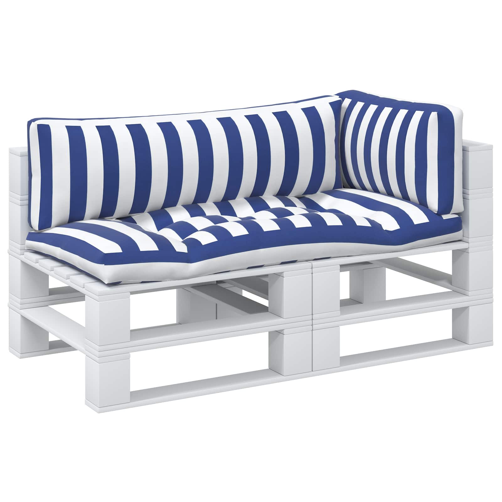 Lauko pagalvė 3 pcs Mėlyna ir balta 103 x 58 x 10 cm Audinys