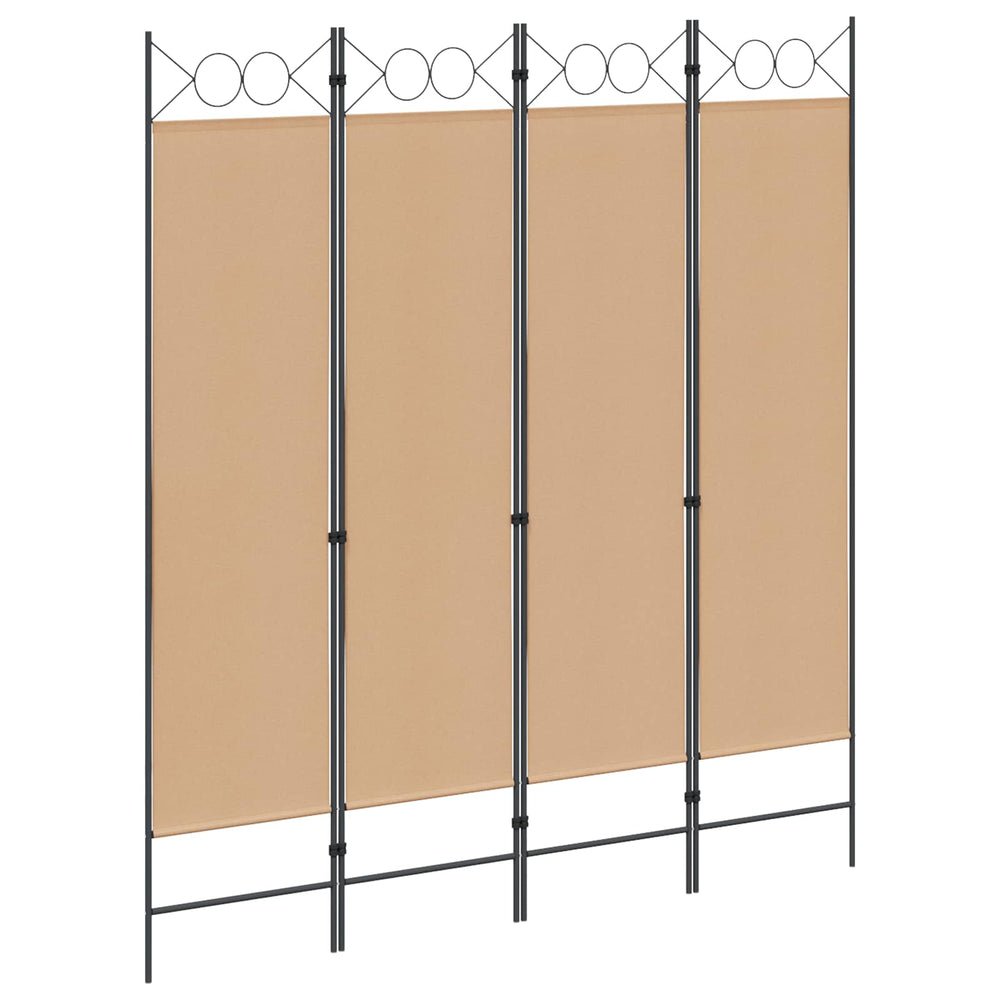 4 paneļu istabas sadalītājs smilškrāsas 160 x 180 cm audums
