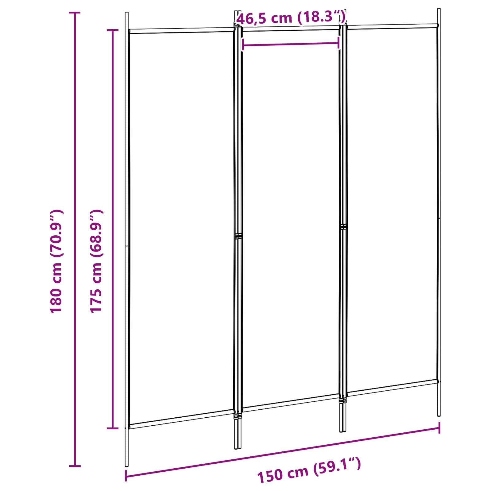 Telpas starpsiena Smilškrāsas 150 x 180 cm Audums