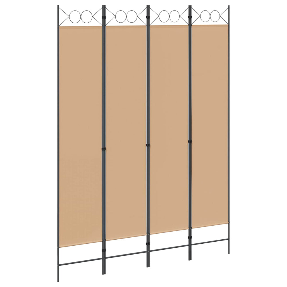 4 paneļu telpas sadalītājs bēšs 160 x 220 cm audums