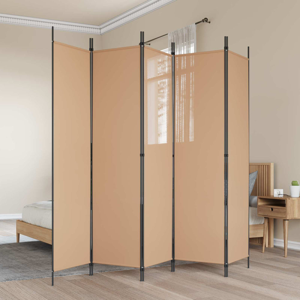 5-Panelis kambario skydas Smėlio 250 x 200 cm Audinys