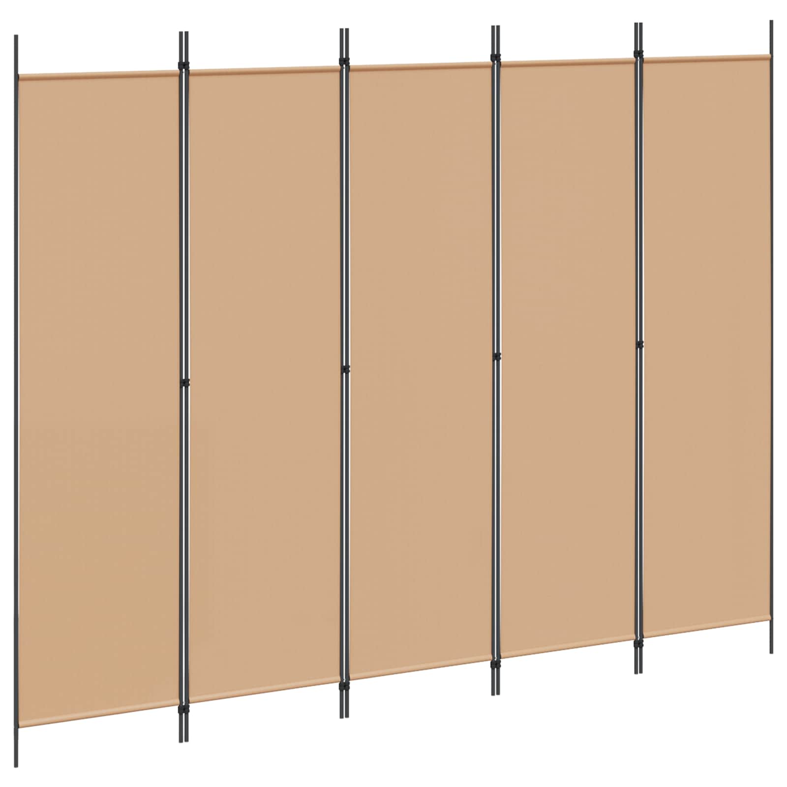 5 paneļu telpas sadalītājs bēšs 250 x 200 cm audums