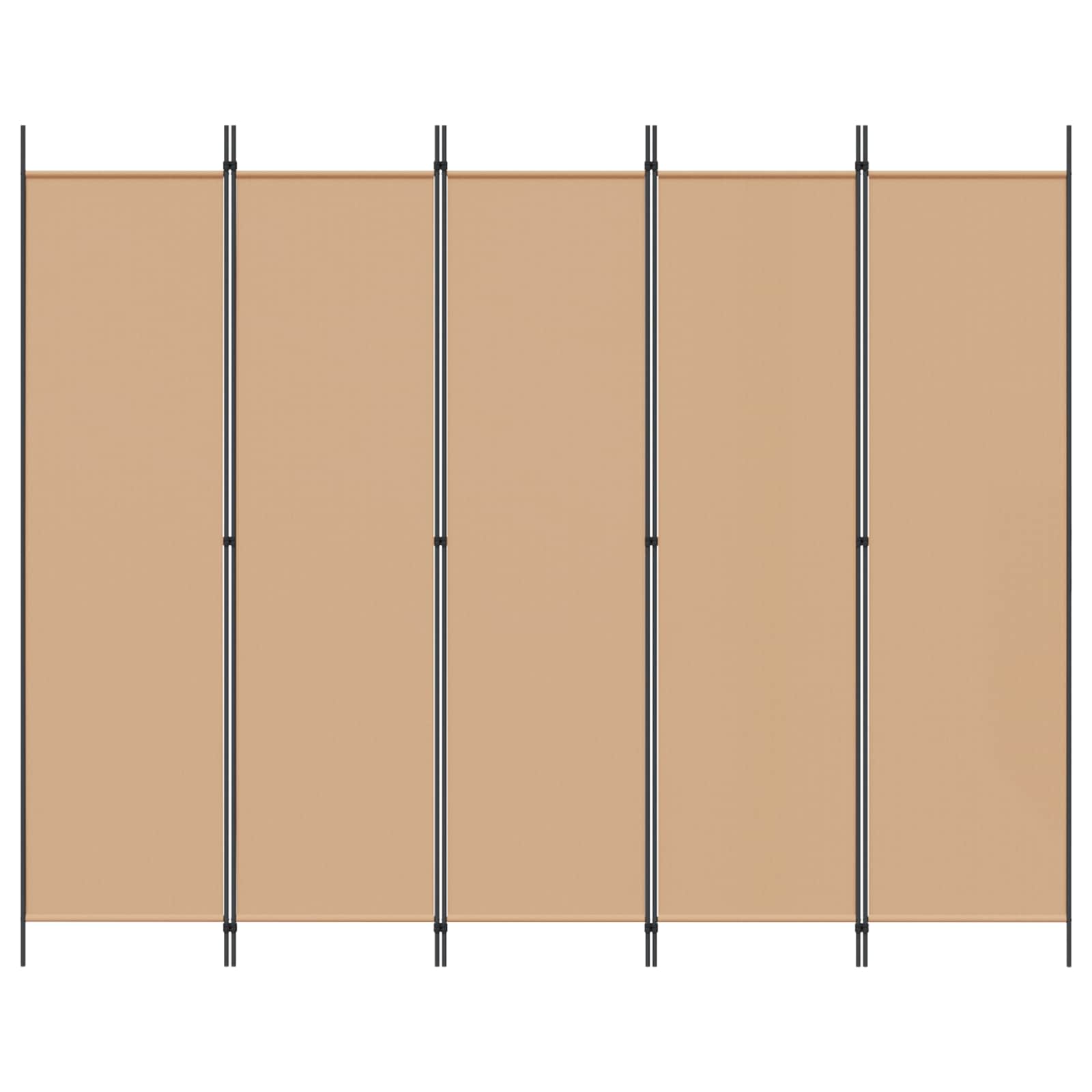 5 paneļu telpas sadalītājs bēšs 250 x 200 cm audums