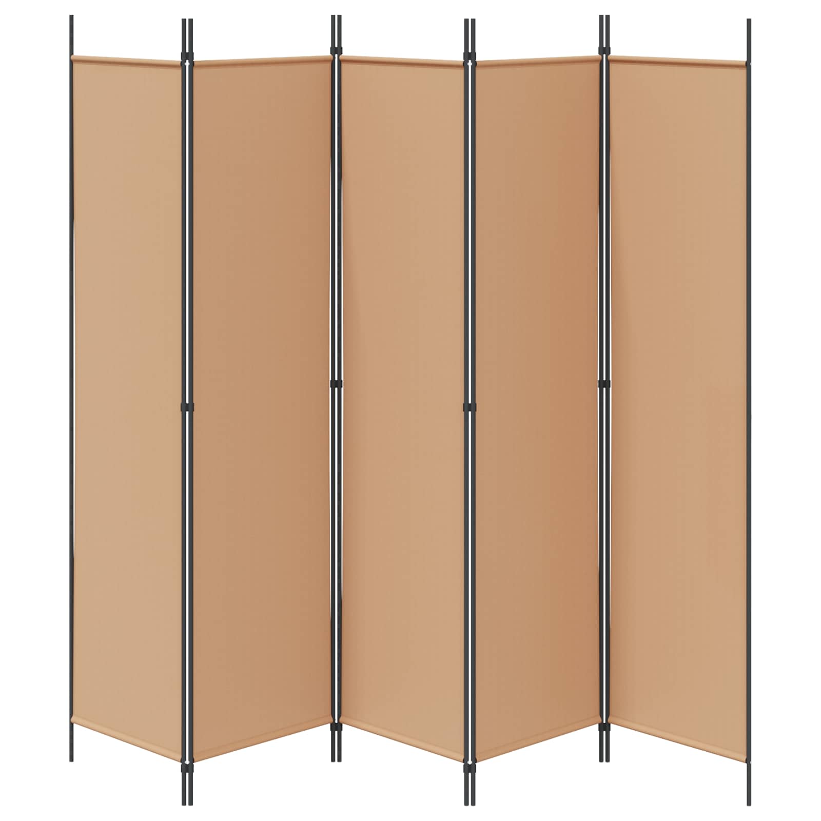 5 paneļu telpas sadalītājs bēšs 250 x 200 cm audums