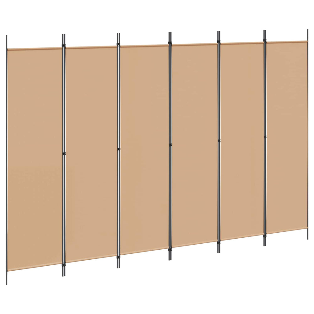 6 paneļu telpas sadalītājs bēšs 300 x 200 cm audums