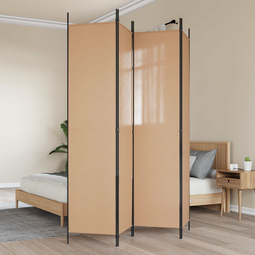 4 paneļu istabas sadalītājs bēšs 200 x 220 cm audums