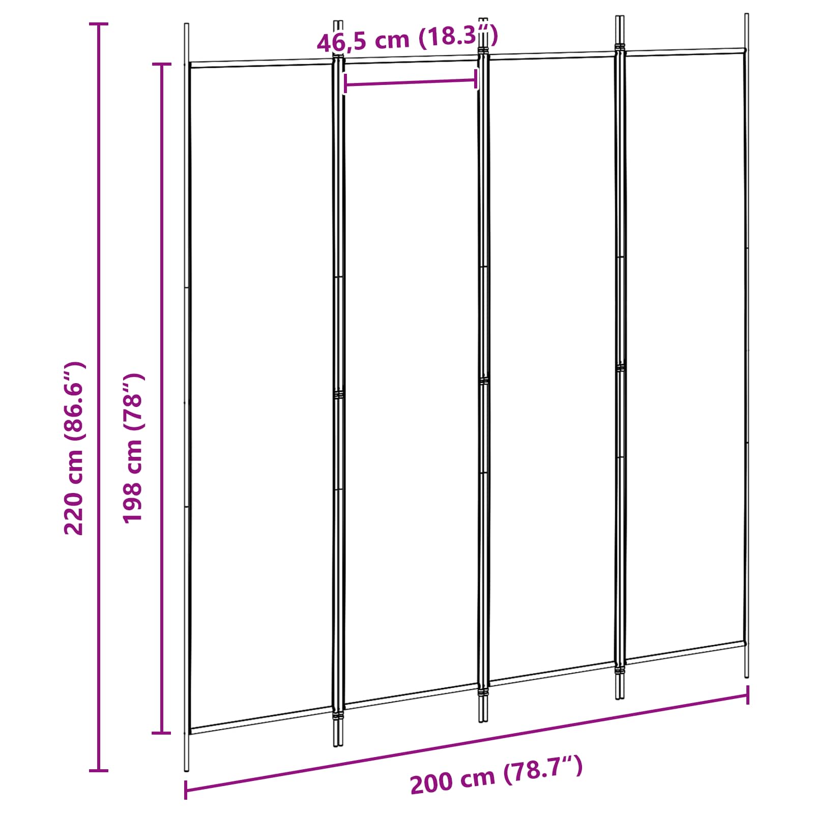 4-skydelis kambario skirstytuvas Smėlio 200 x 220 cm Audinys