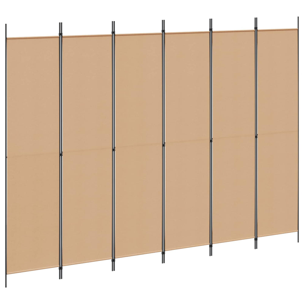 6 paneļu telpas sadalītājs bēšs 300 x 220 cm Audums